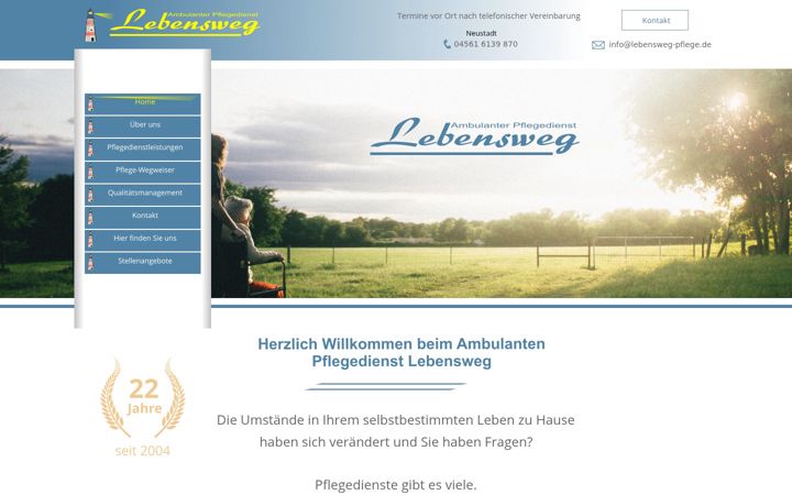 Snimka zaslona za lebensweg-pflegedienst.de