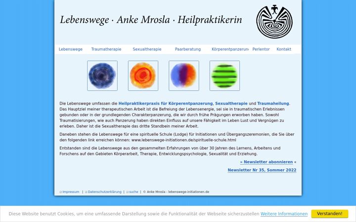 Screenshot of lebenswege-heilpraktiker.de