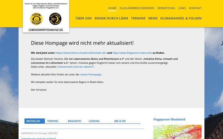 Screenshot of lebenswertesmainz.de