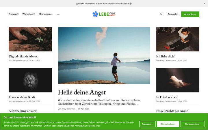 Screenshot of lebeohneangst.de