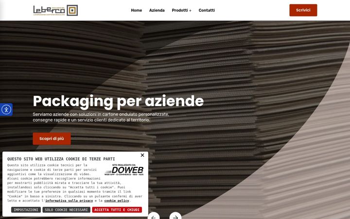 Screenshot of lebercopackaging.it