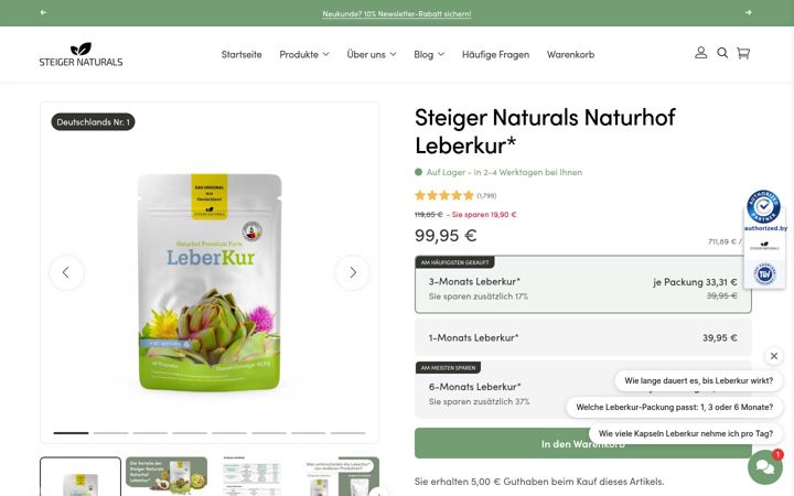 Screenshot of leberkur.de
