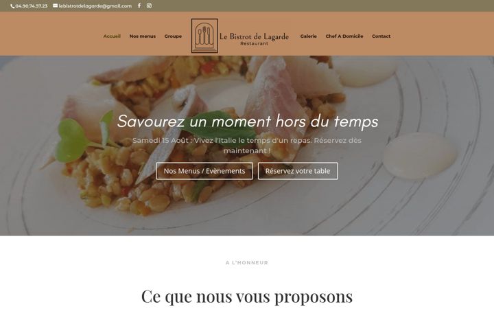 Screenshot of lebistrotdelagarde.fr