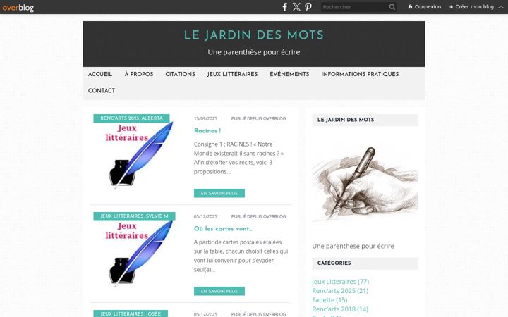 Screenshot of leblogdujardindesmots.com