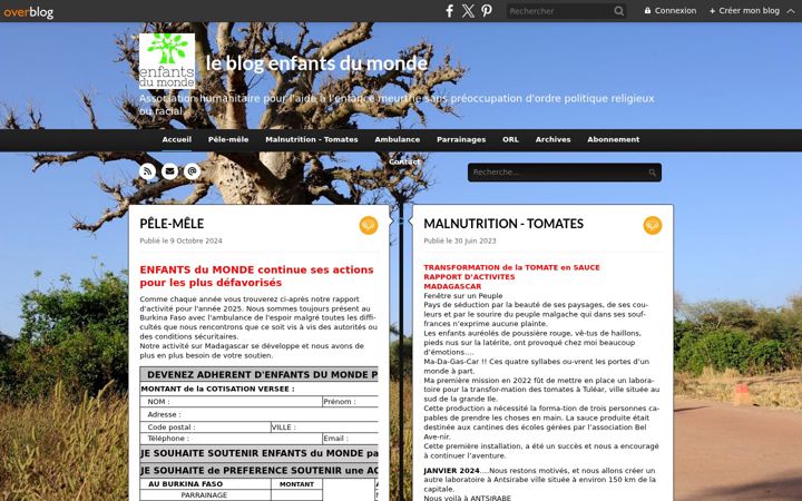 Screenshot of leblogenfantsdumonde.fr