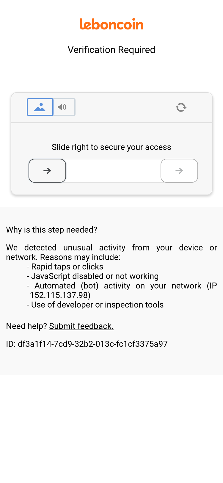 Mobile screenshot of leboncoin.fr
