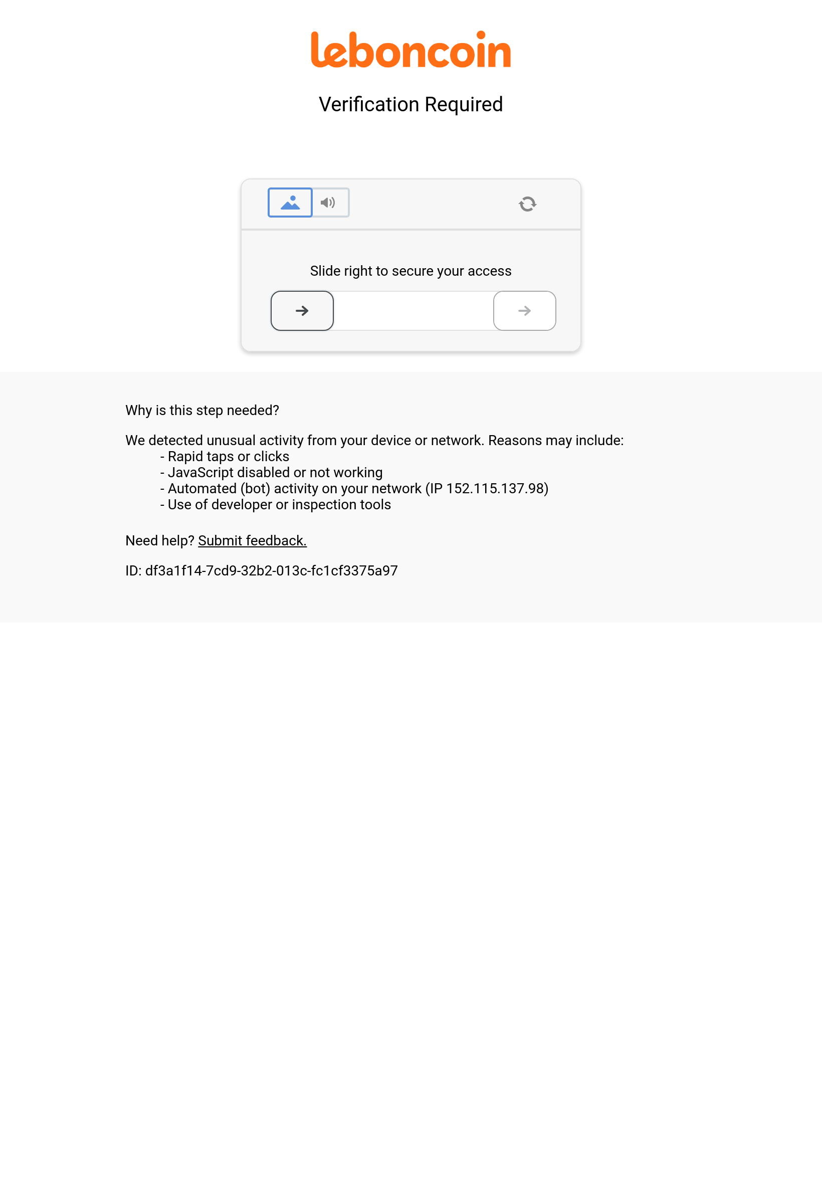 Tablet screenshot of leboncoin.fr
