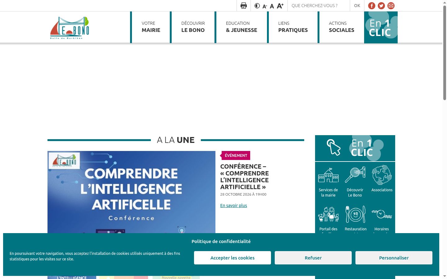 Screenshot del banner di consenso mostrato prima di qualsiasi interazione