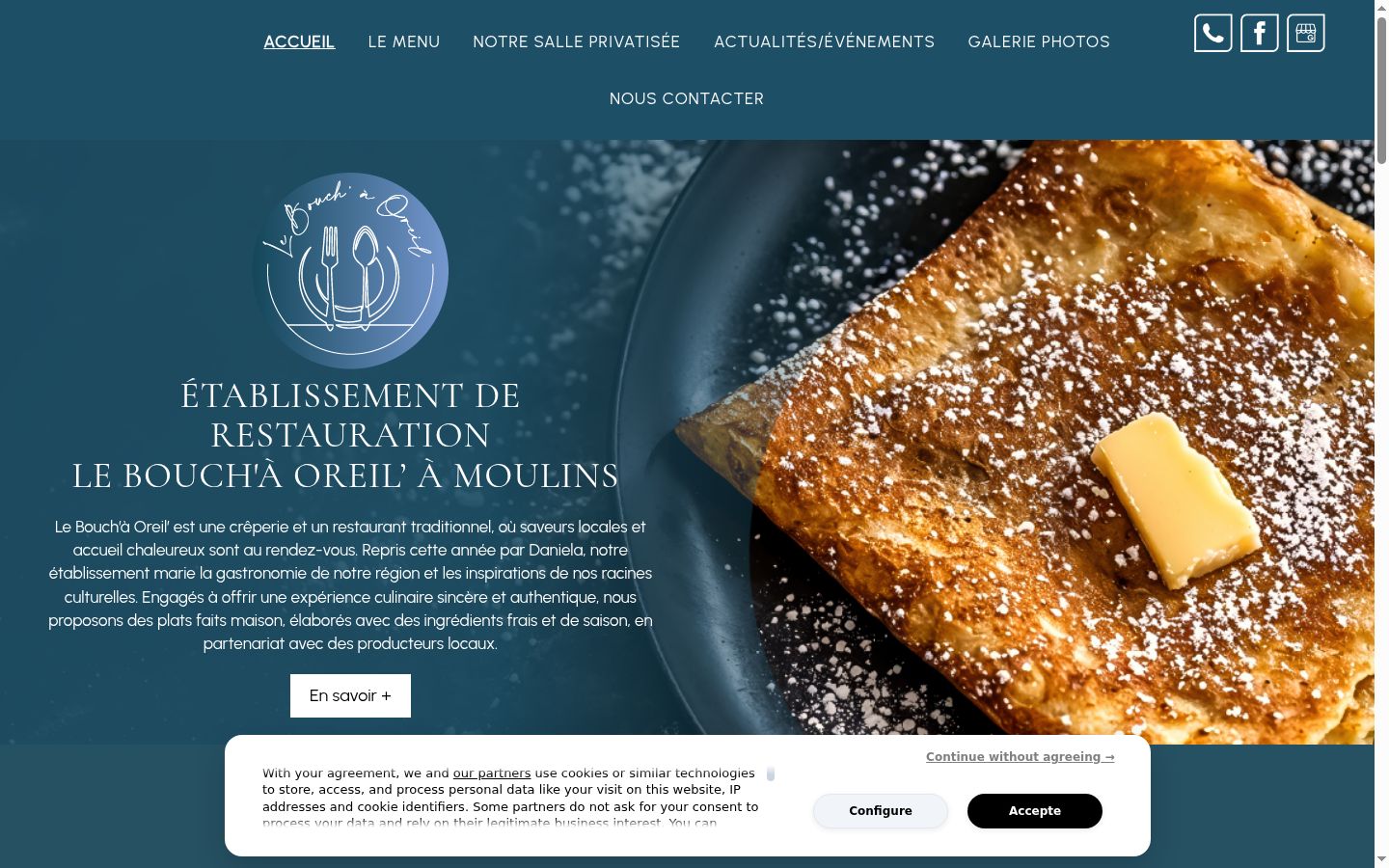 Screenshot del banner di consenso mostrato prima di qualsiasi interazione