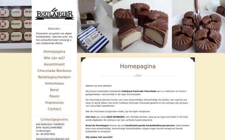 Screenshot of leboulangerchoco.com