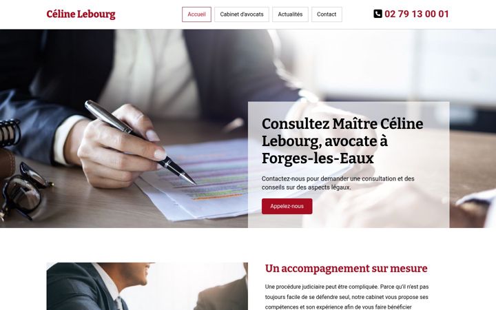 Captură de ecran a lebourgceline-avocat.fr