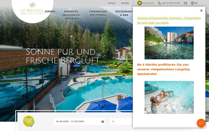 Screenshot of lebristol.ch