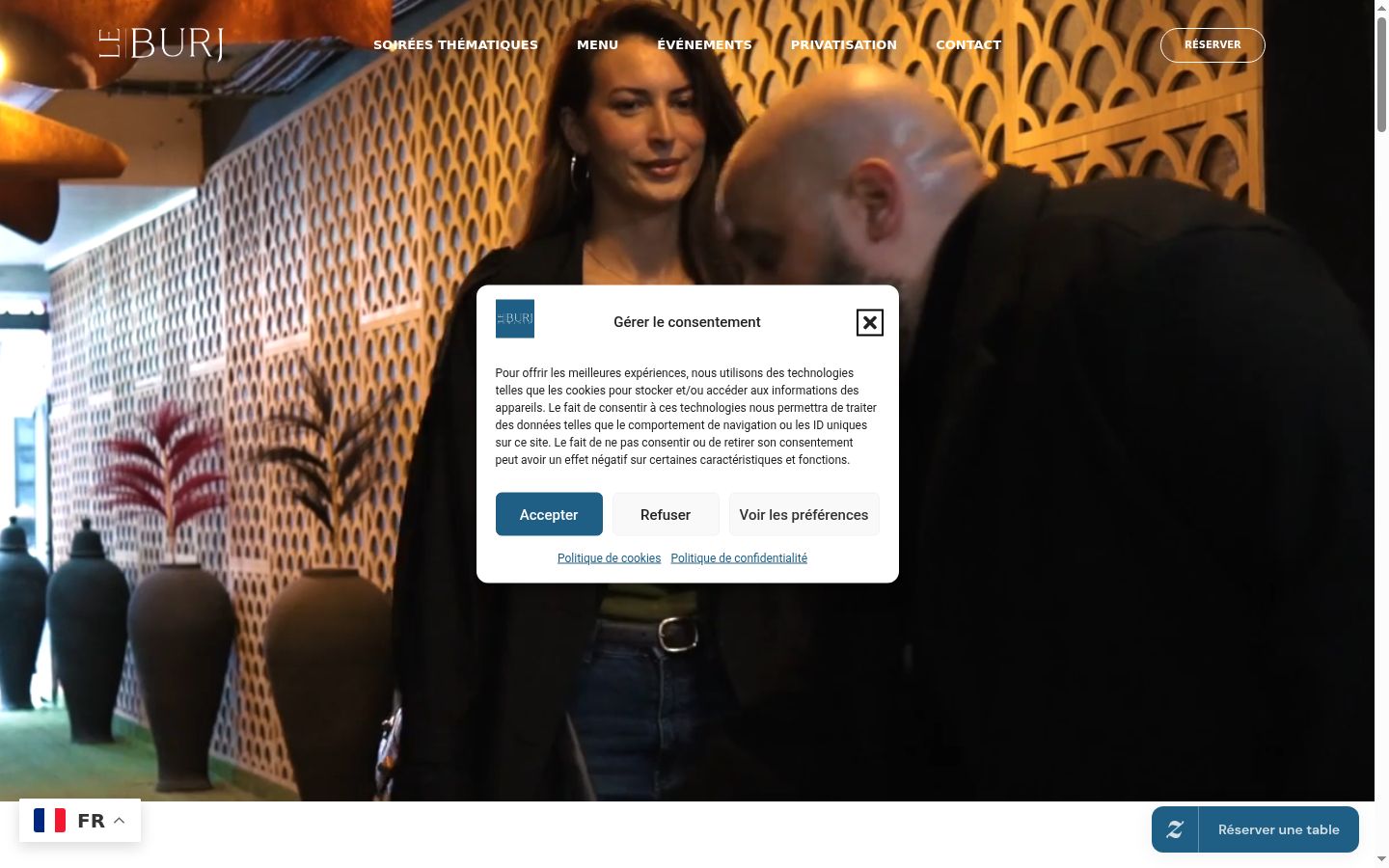 Snimka zaslona bannera za privolu prikazanog prije bilo kakve interakcije