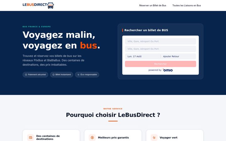 Screenshot of lebusdirect.com