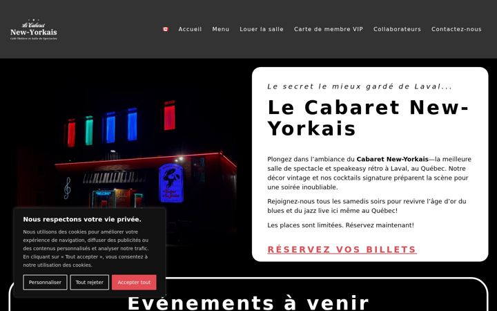Screenshot of lecabaretnewyorkais.com