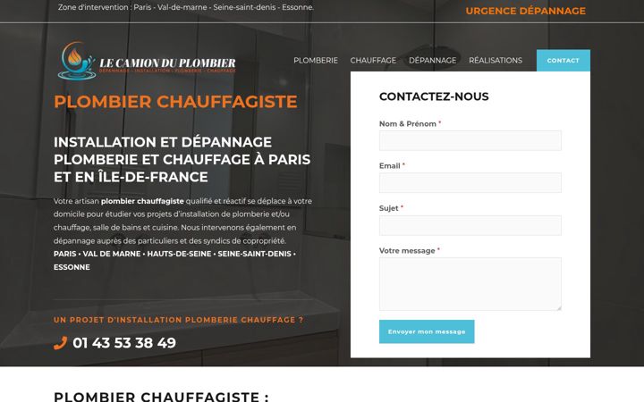 Screenshot of lecamionduplombier.fr