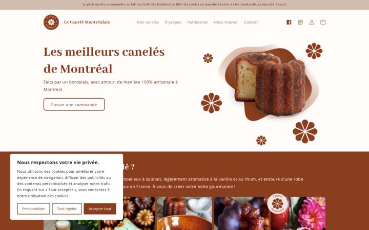 Screenshot of lecanelemontrealais.ca