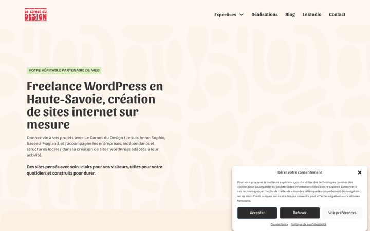 Screenshot of lecarnetdudesign.com