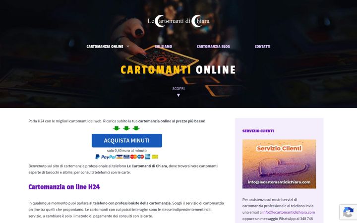 Screenshot of lecartomantidichiara.com