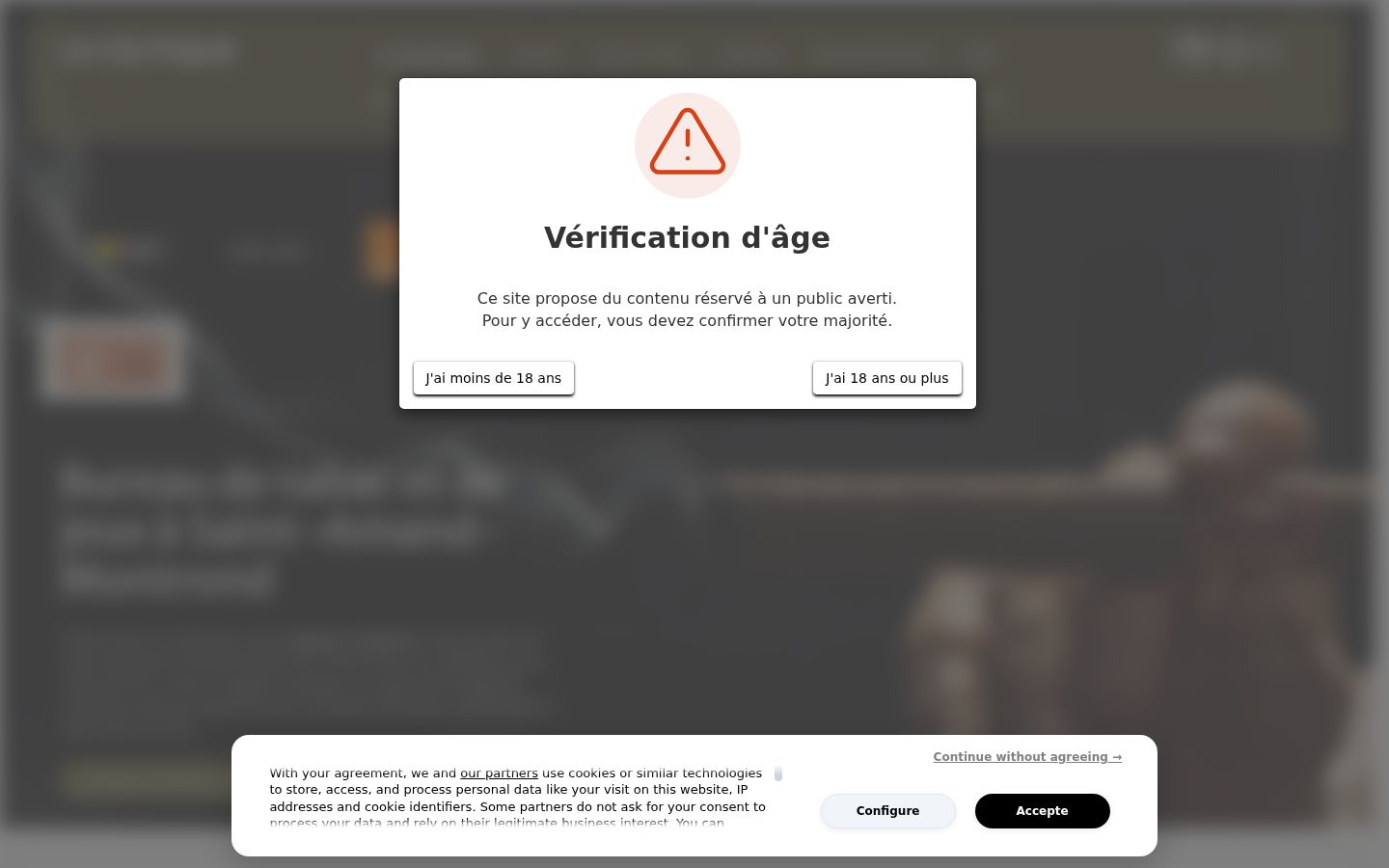 Screenshot del banner di consenso mostrato prima di qualsiasi interazione