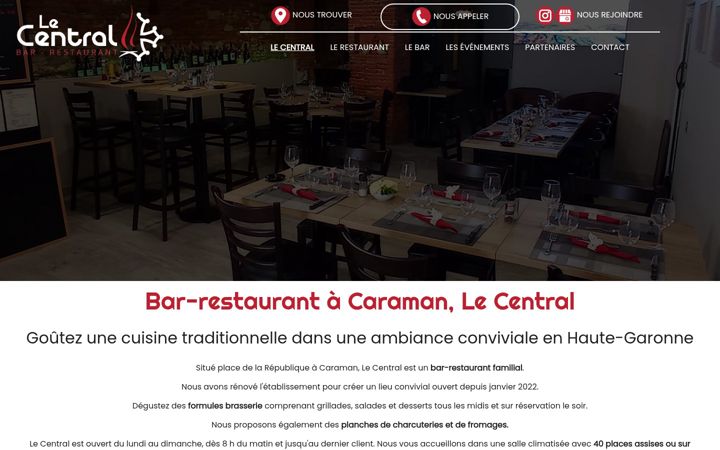 Screenshot of lecentralcaraman.fr