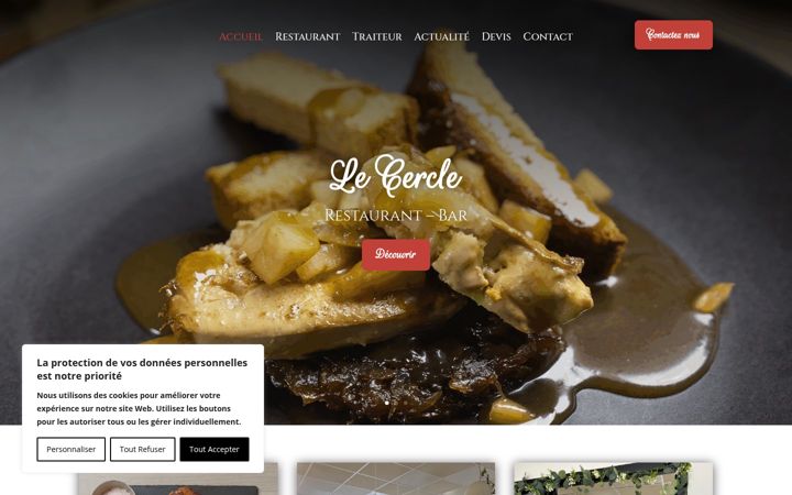 Screenshot of lecercle-restaurant-aillas.fr