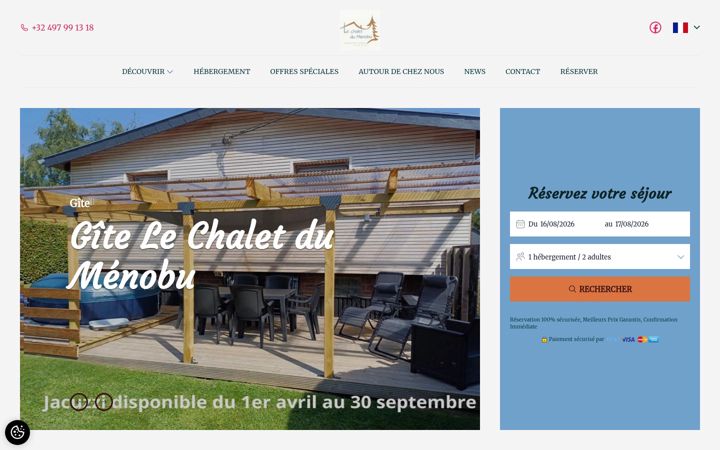Screenshot of lechaletdumenobu.com