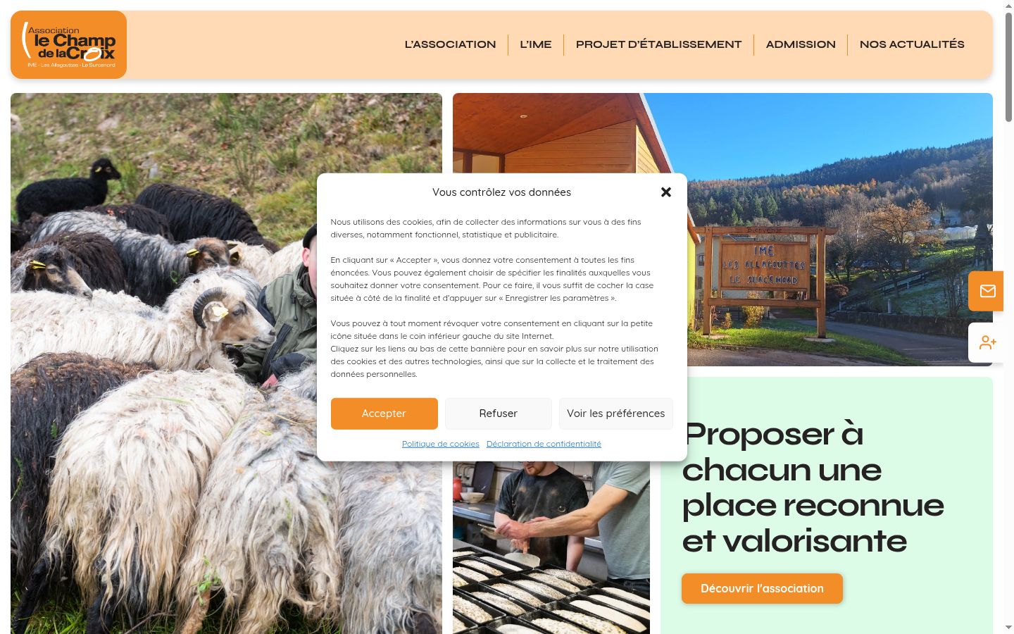 Screenshot del banner di consenso mostrato prima di qualsiasi interazione