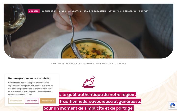Screenshot of lechaudron-restaurant.fr