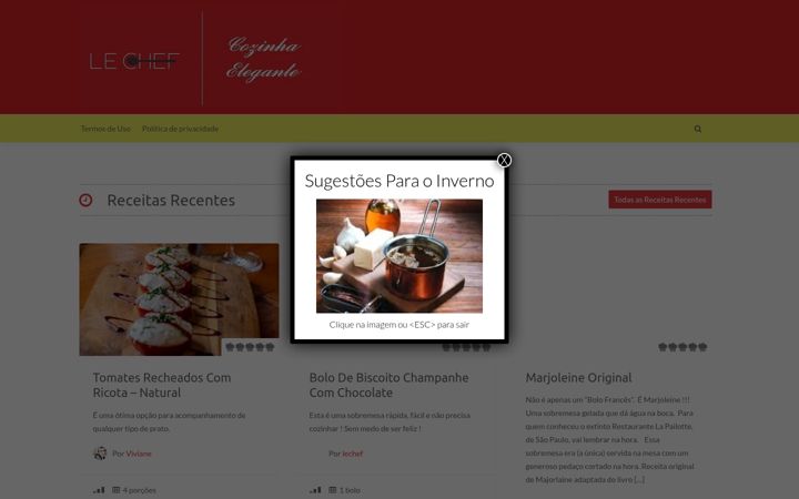 Screenshot of lechef.com.br
