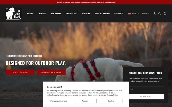 Screenshot of lechienblanc.com