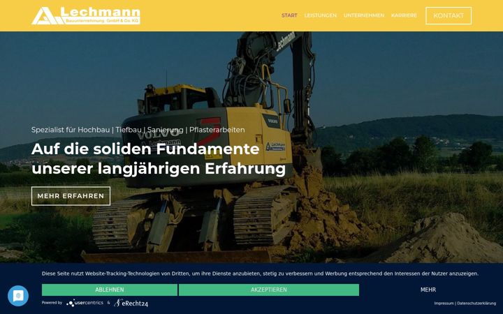 Screenshot of lechmann-bau.de