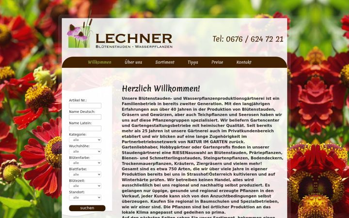 Screenshot of lechner-stauden.at
