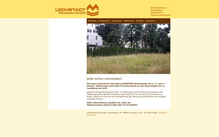 Screenshot of lechstadt-hausbau.de