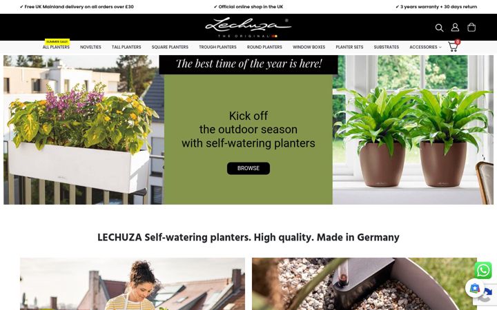 Screenshot of lechuza.co.uk