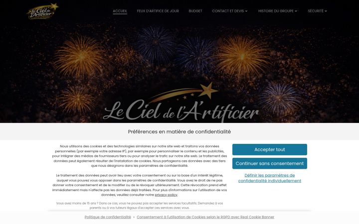 Screenshot of lecieldelartificier.fr