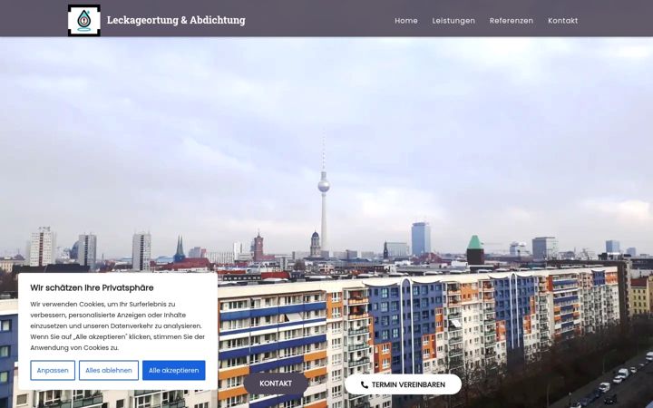 Screenshot of leckageortung-abdichtung.de