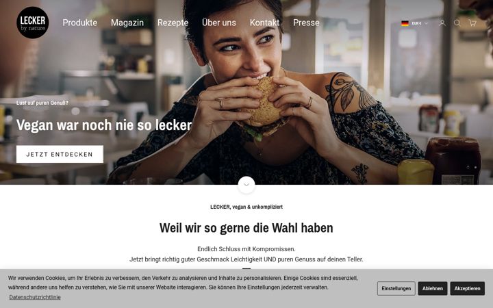 Screenshot of leckerbynature.de