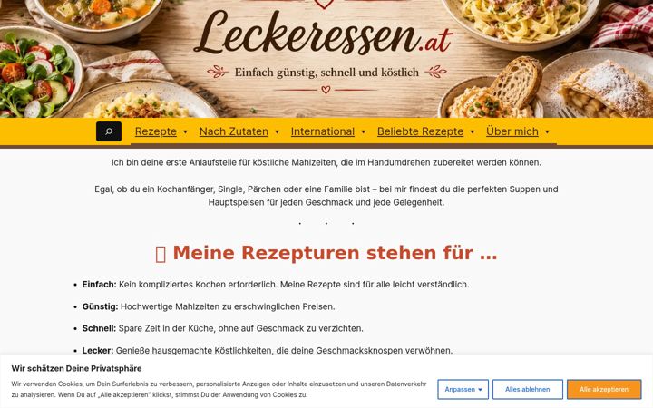 Screenshot of leckeressen.at