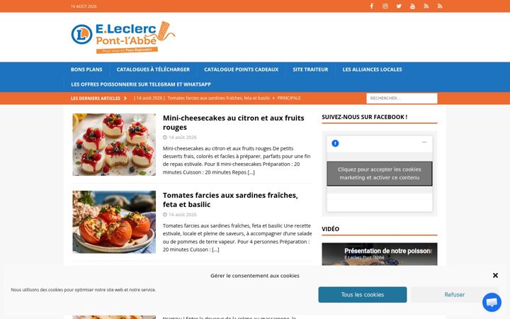 Screenshot of leclerc-pont-labbe.fr