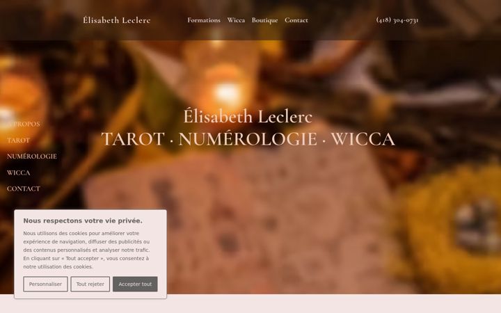 Screenshot of leclercelisabeth.com