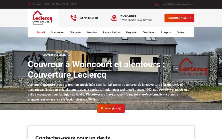 Screenshot of leclercqcouverture.fr