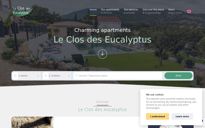 Screenshot of leclosdeseucalyptus.com
