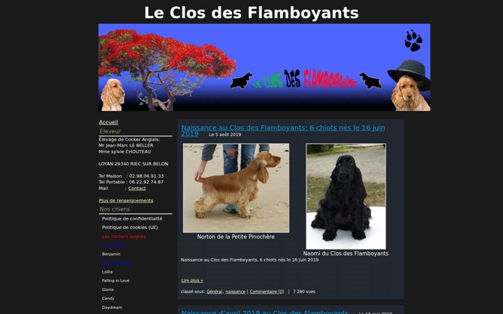 Screenshot of leclosdesflamboyants.com