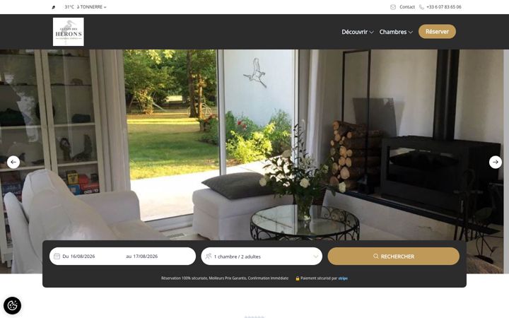 Screenshot of leclosdesherons.com