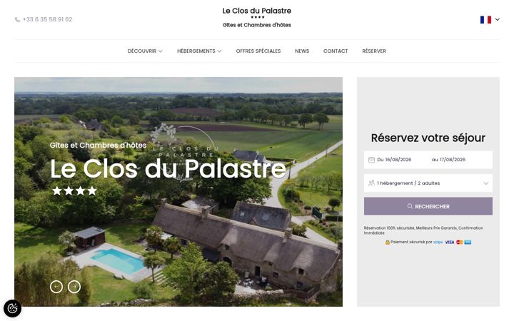 Screenshot of leclosdupalastre.com