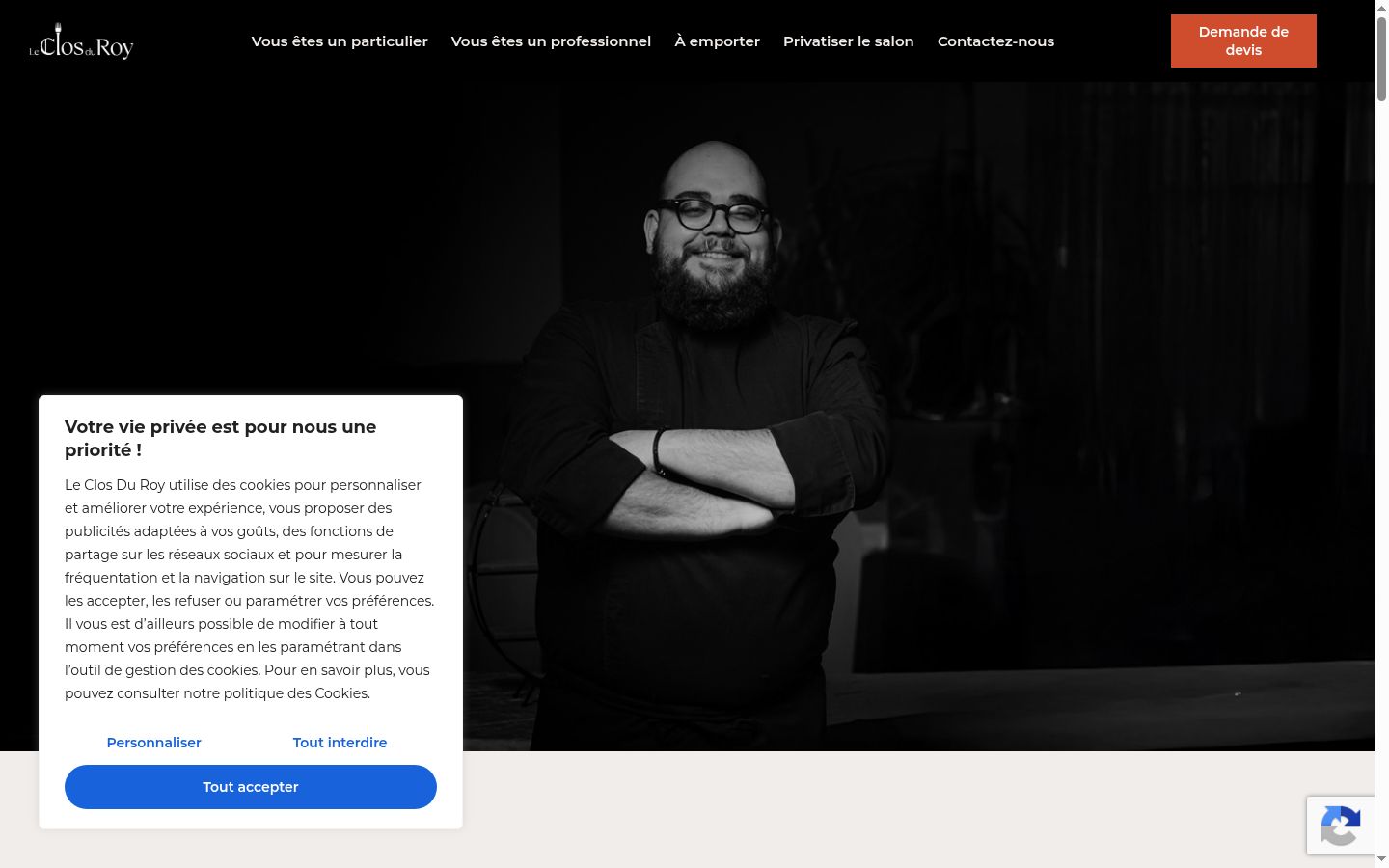 Képernyőkép a bármilyen interakció előtt megjelenő hozzájárulási bannerről