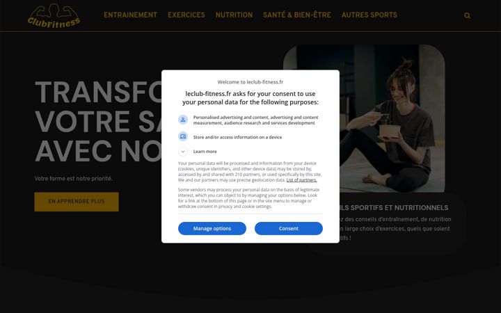Screenshot of leclub-fitness.fr