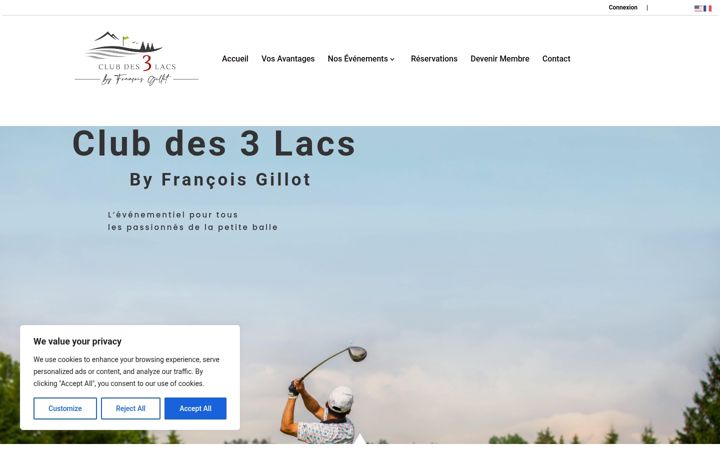 Screenshot of leclubdes3lacs.fr