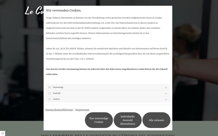 Screenshot of lecoiffeur-guetersloh.de